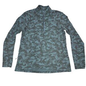 Lululemon Surge Warm 1/2 Zip Jacquard Green Camo Pullover M3CGCS Men's Size XL